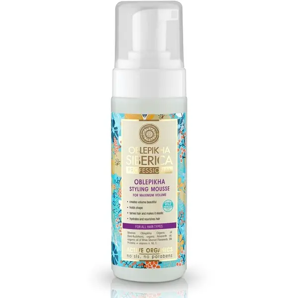 NATURA SIBERICA Rakytníková pěna pro maximální objem pro všechny typy vlasů 170 ml
