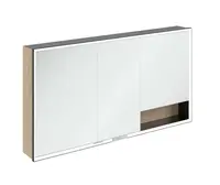 Villeroy & Boch My View+ - Zrkadlová skrinka s LED osvetlením 140x75x17 cm, 3 dvierka, Nordic Oak/matná čierna B48114VJ