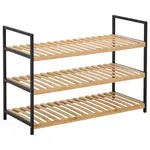 Carryhome REGÁL NA BOTY, přírodní barvy, černá, 70/48,5/30 cm