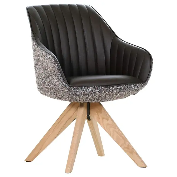 home24 ŽIDLE S PODRUČKAMI, žinylka, vzhled kůže, barvy dubu, tmavě hnědá