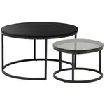 MID.YOU KONFERENČNÍ STOLEK, černá, kov, kompozitní dřevo, 80/45/80 cm