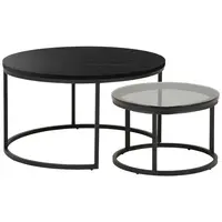 MID.YOU KONFERENČNÍ STOLEK, černá, kov, kompozitní dřevo, 80/80/45 cm