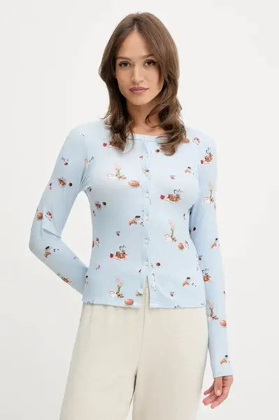 Pyžamové tričko s dlouhým rukávem Abercrombie & Fitch