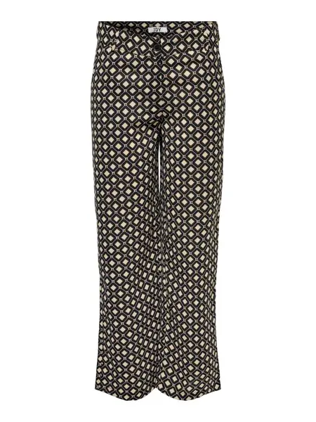 JDY Nohavice 'Edith'  krémová / karamelová / fialová / čierna