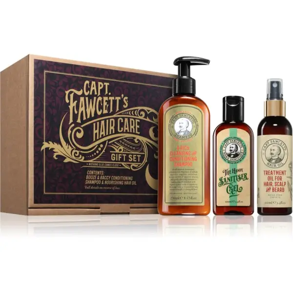 Captain Fawcett Booze & Baccy Shampoo & Hair Oil Gift Set dárková sada pro muže