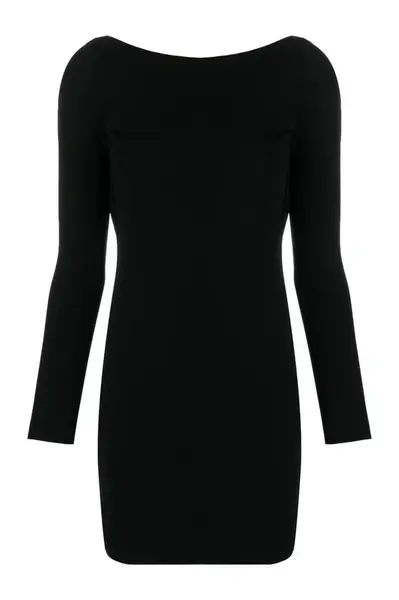 Černé mini šaty s dlouhými rukávy