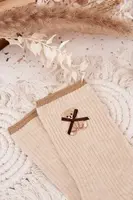 Béžové ponožky Aura.via s medvídkem