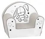 Baby Nellys Dětské křesílko LUX Cute Bunny, šedé, bílé
