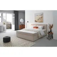 MID.YOU AMERICKÁ POSTEL, 200/200 cm, krémová