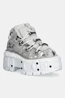 Kožené tenisky New Rock PELO CALVAS BLANCO PLATA, TANK BLANCO TORN