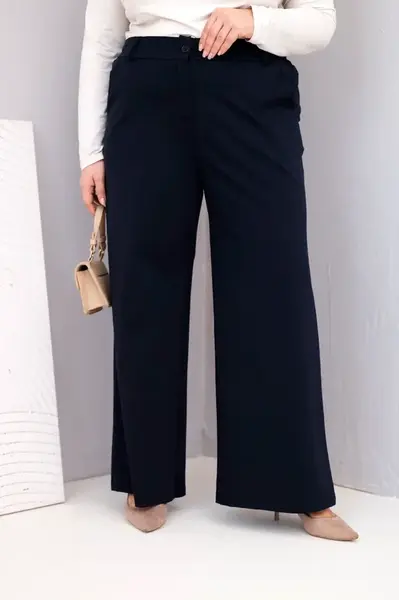 Plus size kalhoty s vysokým pasem