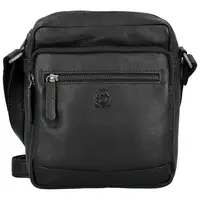 Pánská kožená crossbody taška černá - Bellugio Lewin