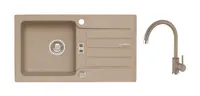 Alveus - Set dřezu Niagara 30 a baterie Kati, s ovládáním odpadu, beige SETA25917