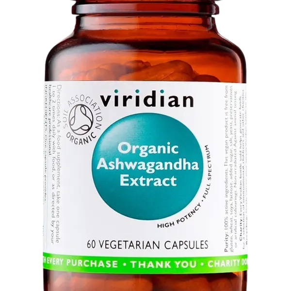 VIRIDIAN Ashwagandha Extract Organic 60 kapslí