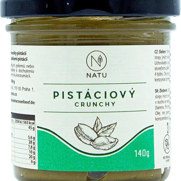 NATU Pistáciový krém crunchy 140 g