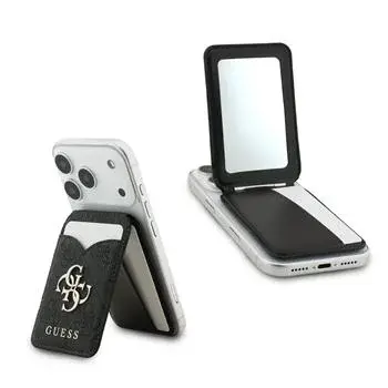 Peneženka se stojanem Guess PU 4G Mirror MagSafe Cardslot, černá