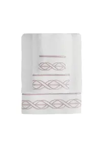 Ručník VITA 50x100 cm Bílá / béžová výšivka