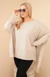 Kesi Dámska tunika Plus Size z bavlny s asymetrickým spodkom béžová