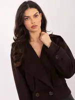 Dámská přechodná parka v tmavě hnědé barvě