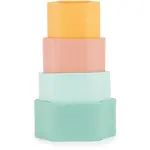 Bieco Silicone Stacking Tower Flower aktivity hračka 12 m+ Tropical Vibes 4 ks