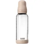 BIBS Baby Glass Bottle Silicone antikoliková fľaša so silikónovým náustkom Blush 240 ml