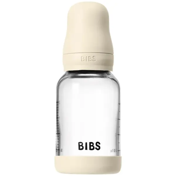 BIBS Baby Glass Bottle Round Latex antikoliková lahev Ivory 120 ml