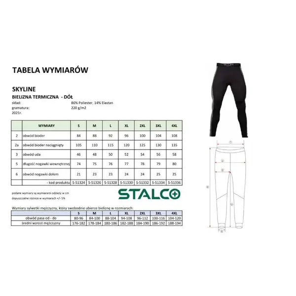 Kalhoty termoaktivní, SKYLINE, M, STALCO