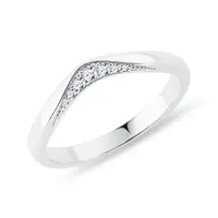Dámska svadobná obrúčka s diamantovou líniou v bielom zlate KLENOTA