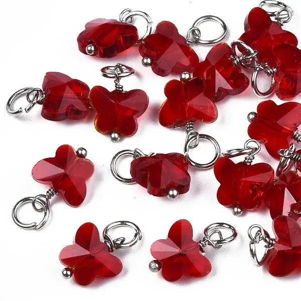 Faceted Transparent Glass Charms