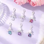 Heart Angel Glass & Glass Pearl Pendant Decorations