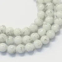 Baking Painted Glass Round Bead Strands