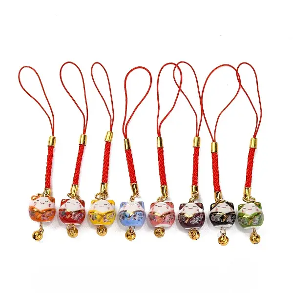 Porcelain Fortune Cat Pendant Decoration