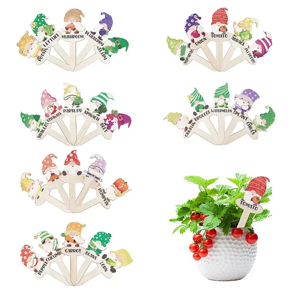 Wooden Dwarf/Gnome Plant Labels