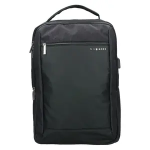 Moderní pánský batoh Bugatti Kevin, syntetická kůže, na notebook 15" − černá