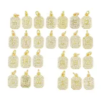 Brass Micro Pave Cubic Zirconia Pendants
