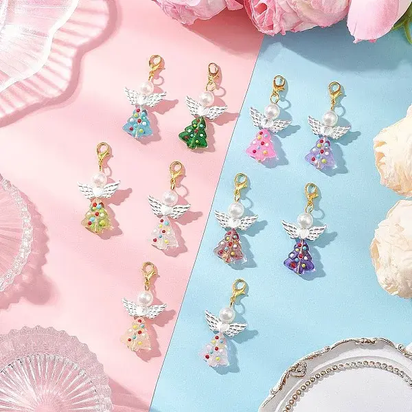 Christmas Tree Angel Glass Pendant Decorations