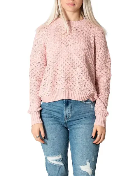 Růžový pletený svetr Only