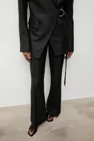 Kalhoty Answear.LAB dámské, šedá barva, zvony, medium waist