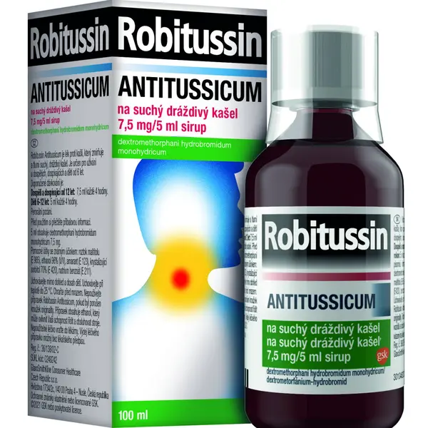 ROBITUSSIN Antitussicum 7,5mg/5ml, sirup na suchý kašel 100 ml