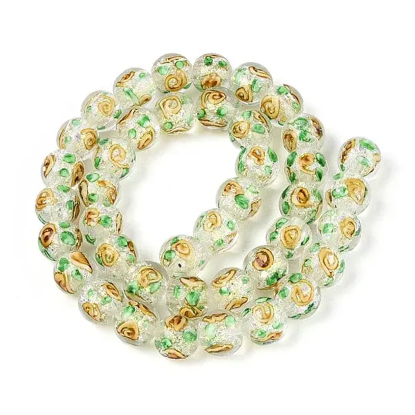 Handmade Foil Lampwork Beads Strands