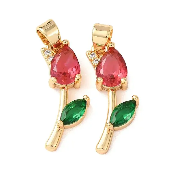 Brass Micro Pave Cubic Zirconia Pendants