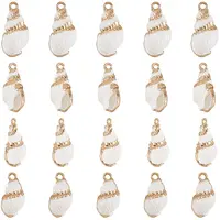 30Pcs Electroplated Spiral Shell Pendants