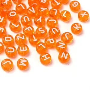 Transparent Dark Orange Acrylic Beads