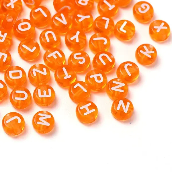 Transparent Dark Orange Acrylic Beads
