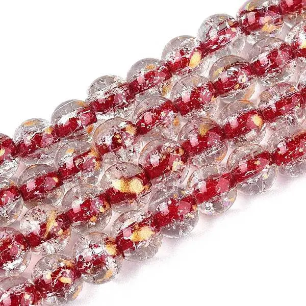 Crackle Transparent Glass Beads Strands