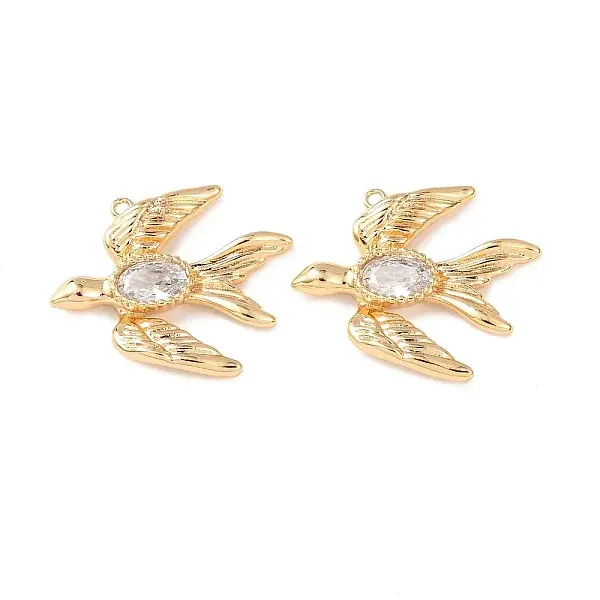 Brass Pave Clear Cubic Zirconia Pendants