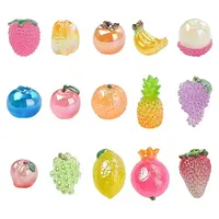 15Pcs 15 Styles Luminous Fruit Resin Drnament