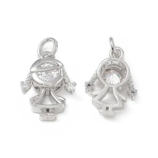 Brass Micro Pave Cubic Zirconia Pendants