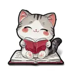 Cat Reading Book Enamel Pins
