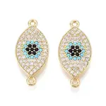 Brass Micro Pave Colorful Cubic Zirconia Connector Charms